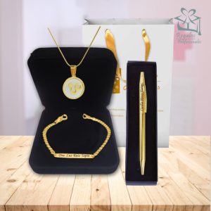 Esclava acero collar y bolígrafo