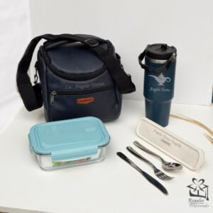 Set con lonchera de biocuero y utensilios