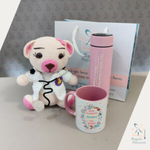 Pack osita doctora, taza y termo personalizado