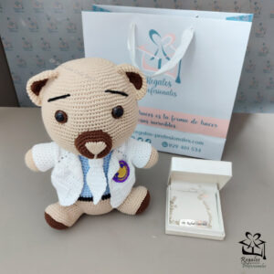 Pack osito médico + esclava de plata