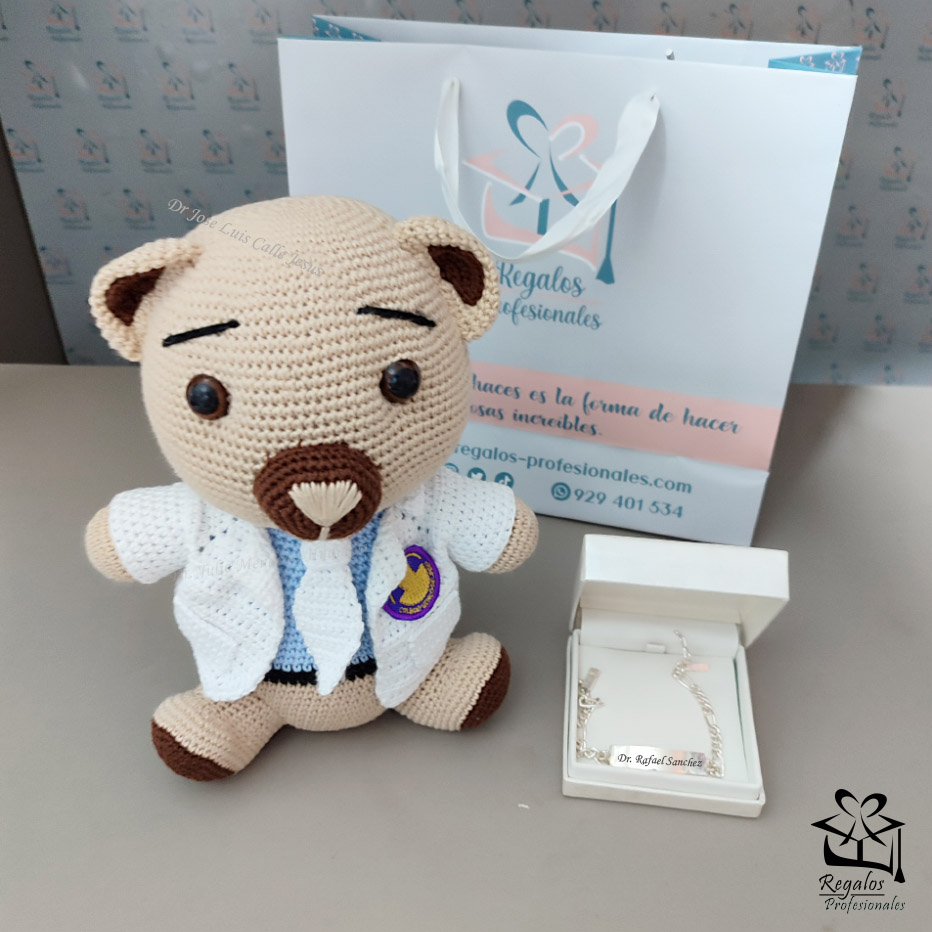 Pack osito médico + esclava de plata